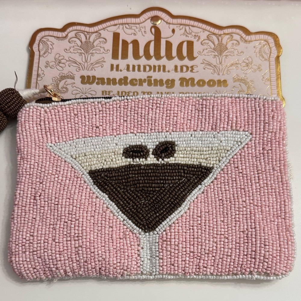 Pink Beaded Clutch